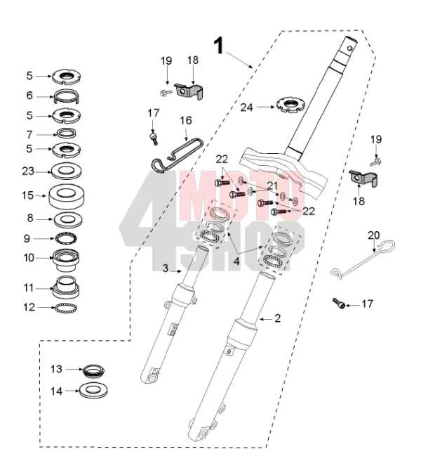 fork steering przednie zawieszenie